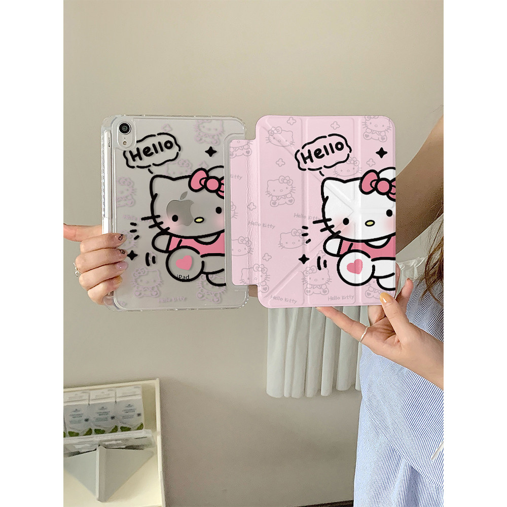 เคส ipad น่ารัก iPad Air4/Air5 เคส ipad ปากกา เคสไอแพด case iPad Hello Kitty iPad air6/5 เคสป้องกันเ