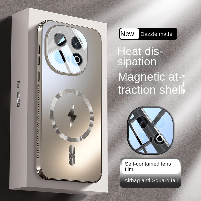 สําหรับ VIVO IQOO 13 กรณี Hard Matte แม่เหล็กไร้สายชาร์จเลนส์ป้องกันปกหลังสําหรับ IQOO 13 12 Pro Iqo