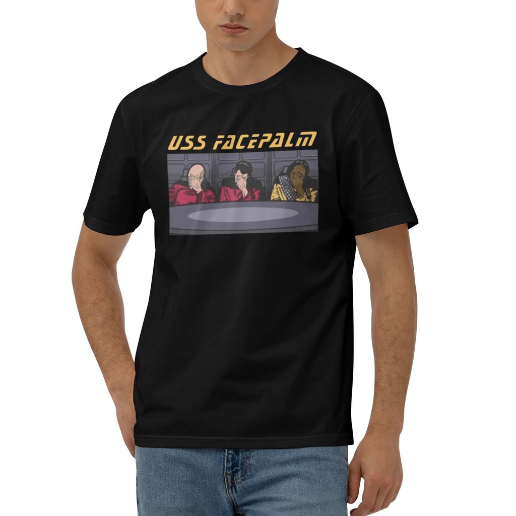 Uss Facepalm Star Trek Picard Riker And Worf Cotton T-Shirt