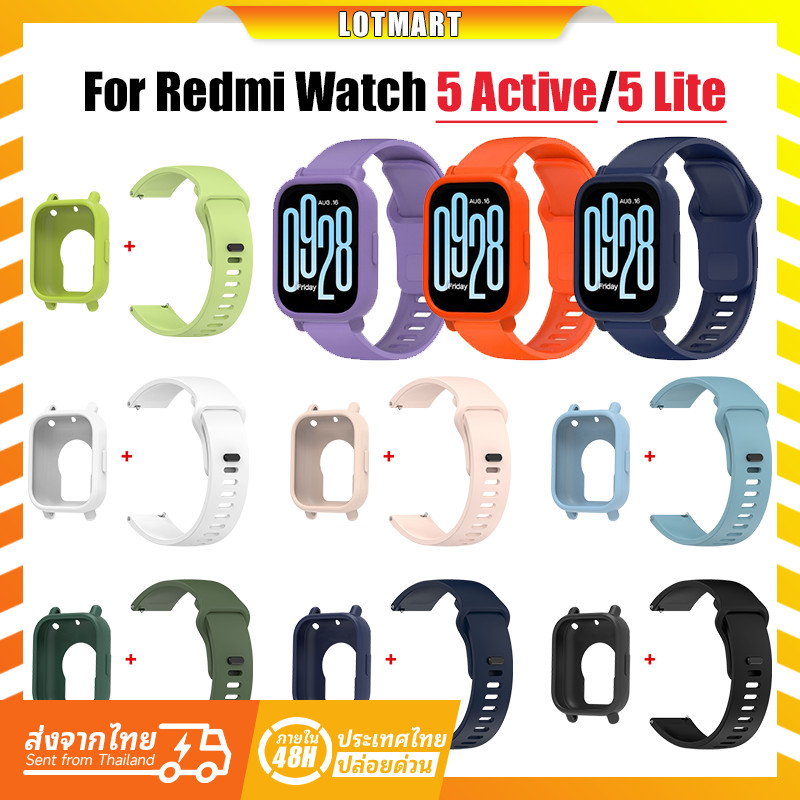 【สาย+เคส+ฟิล์ม】สายนาฬิกาสําหรับ Redmi Watch 5lite / 5active เคส สายยางซิลิโคน ใช้ได้กับRedmi watch 5 Active 5 lite เคส