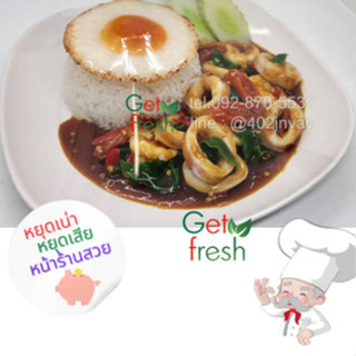 Get Fresh โมเดลอาหารปลอม,อาหารปลอม, ข้าวกระเพราทะเลปลอม , Fo…