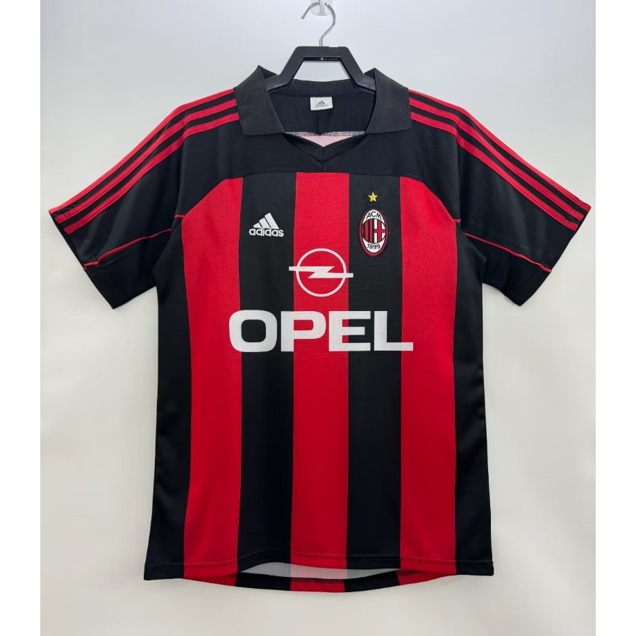 2000/02 AC Milan Home Vintage Soccer Jersey S-XXL Quick Dry Short Sleeve Casual Sports Soccer Shirt 