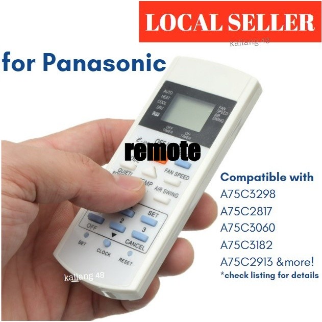 [PRO+GUARD] เปลี่ยน Panasonic A75C3298 Air Con รีโมทคอนโทรลคอนโทรลเลอร์ A75C2817 A75C3060 A75C3182 A