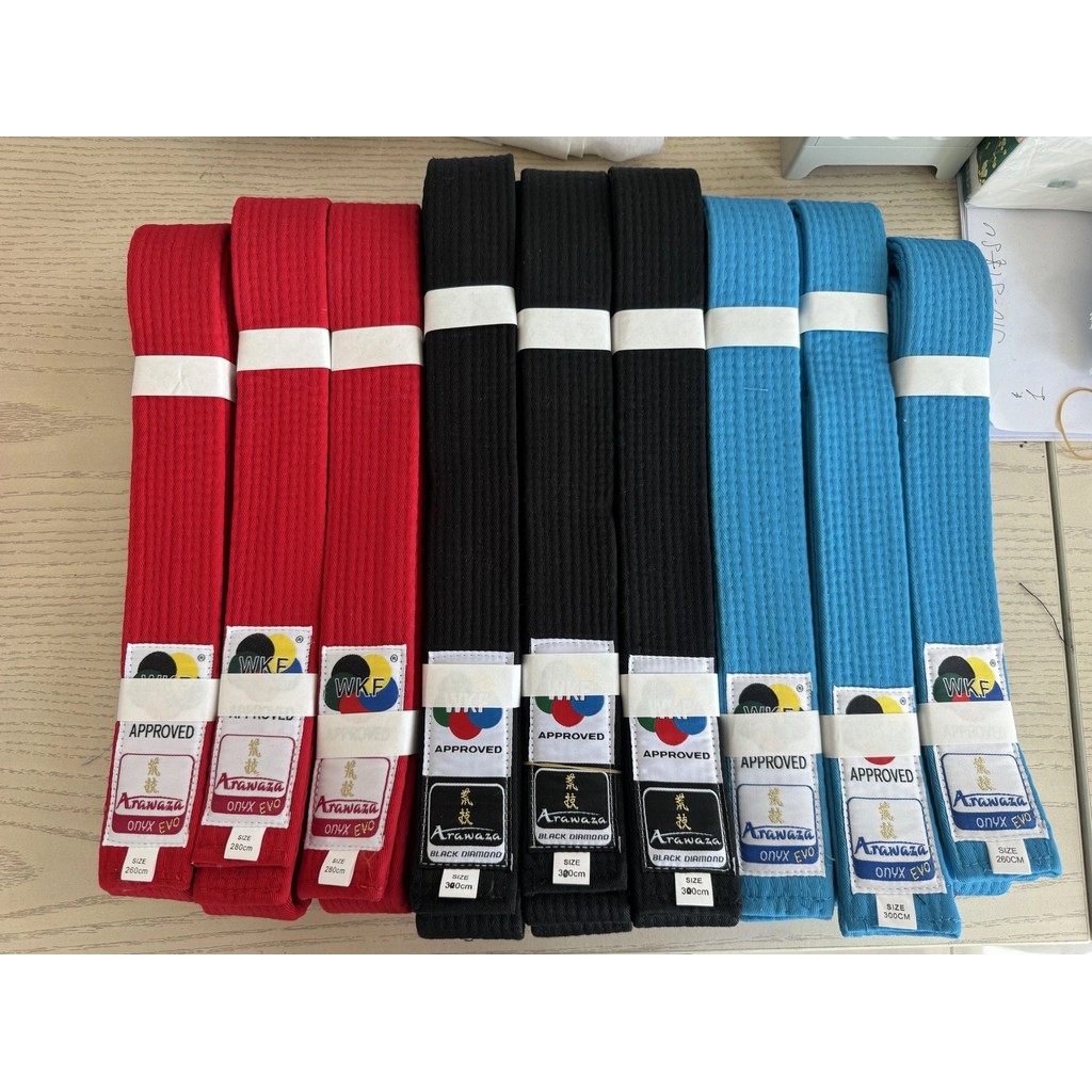 Arawaza Jujitsu Karate Taekwondo เข็มขัดพิเศษ 2.4m-3.0m สีดํา น้ําเงิน แดง