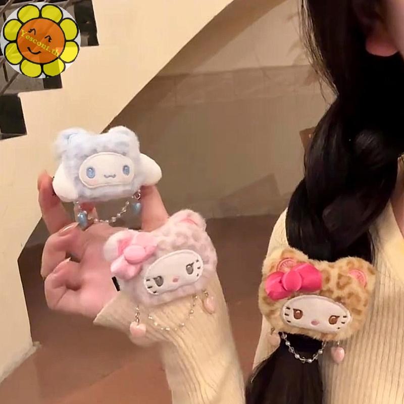 Yescont Hello Kitty เสือดาวพิมพ์กิ๊บตุ๊กตา Sanrio KT แมวผม Pin Duckbill คลิป Bangs คลิปด้านข้าง Headwear Barrette อุปกรณ์เสริมผม TH