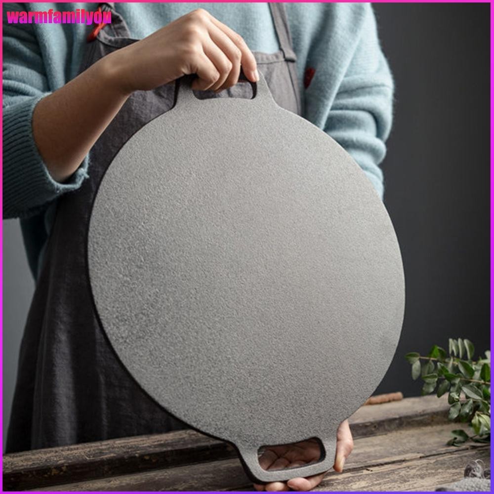 familyoufamily Pan Pan Pan Pancake Maker Non Stick Cast Iron Skillet พร้อมที่จับสําหรับบาร์บีคิวปิคน