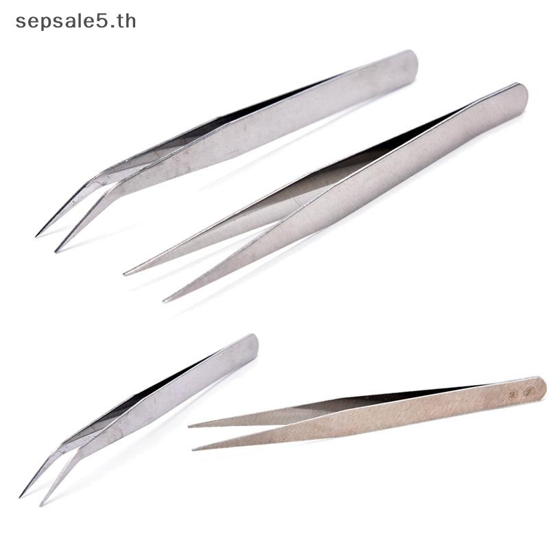 [บ้าน] 2 ชิ้นสแตนเลสตรง El แหนบ Patchwork Hook Pick-up เครื่องมือแต่งหน้า {th} - รูปที่ 2