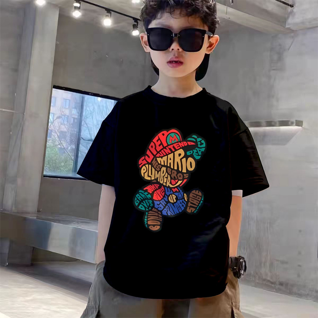 (จัดส่งตลอด 24 ชั่วโมง)เสื้อยืด SUPER MARIO Tshirt Distro ไม่จำกัดเพศ ผ้าCotton 100%