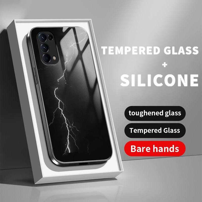เหมาะสำหรับ OPPO Reno5 4G 5G Reno4 F Lite Reno2 Z Reno3 กรณีโทรศัพท์ใหม่เคส Simple Lightning