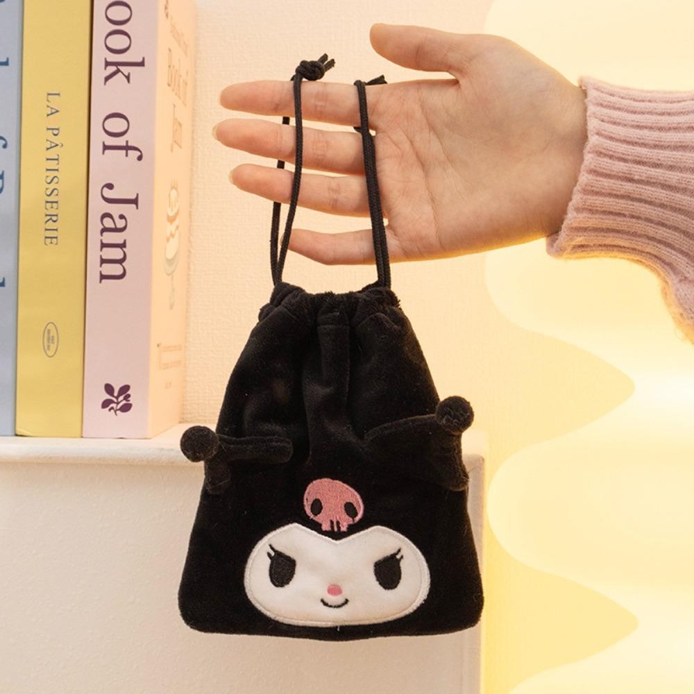 Seventhalf กระเป๋าหูรูด My Melody, สไตล์ญี่ปุ่น Kawaii Hangyodon กระเป๋าเก็บ, น่ารัก Cogimyun Kitty Cat Marumofubiyori Kuromi Drawstring Bag Camping