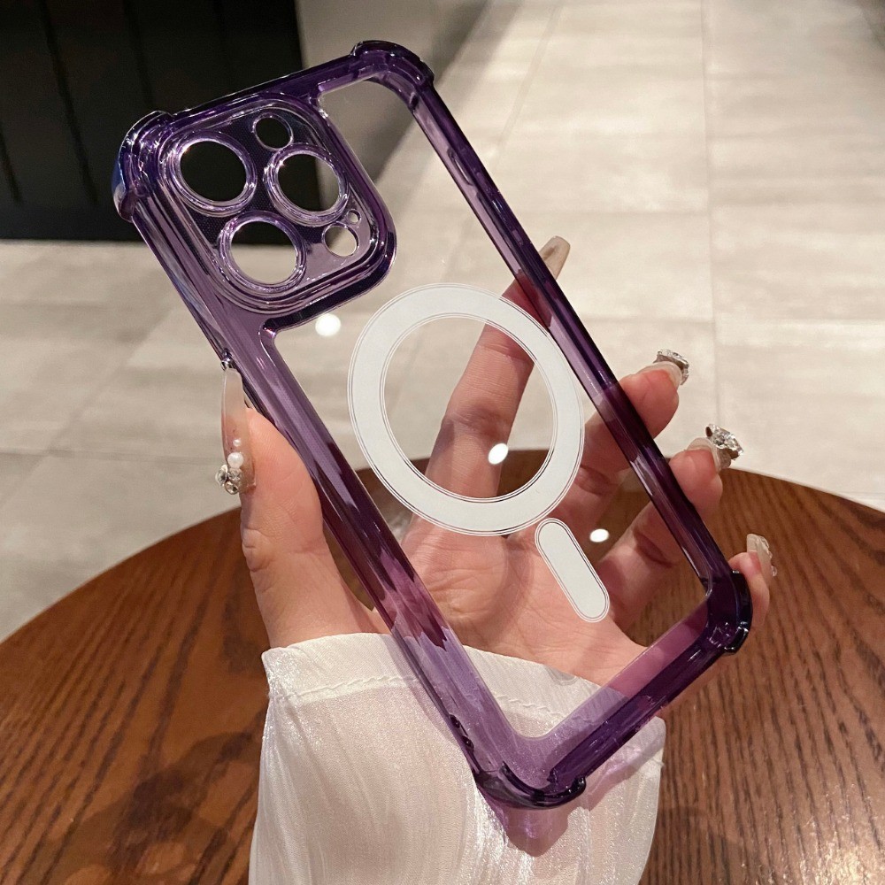 กันกระแทกแม่เหล็กเคสโทรศัพท์สําหรับ ไอโฟน 11 17 16 15 14 12 13 มือโปร สูงสุด อากาศ 16บวก ไร้สายชาร์จฮาร์ดคริลิคฝาครอบโทรศัพท์ - รูปที่ 4