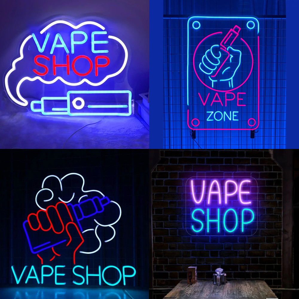 Vape Smoke Shop ไฟป้ายนีออน, เปิด Vape Shop ป้าย Led, ป้ายนีออนแบบกําหนดเอง, ไฟร้านควัน, ตกแต่งผนังถ