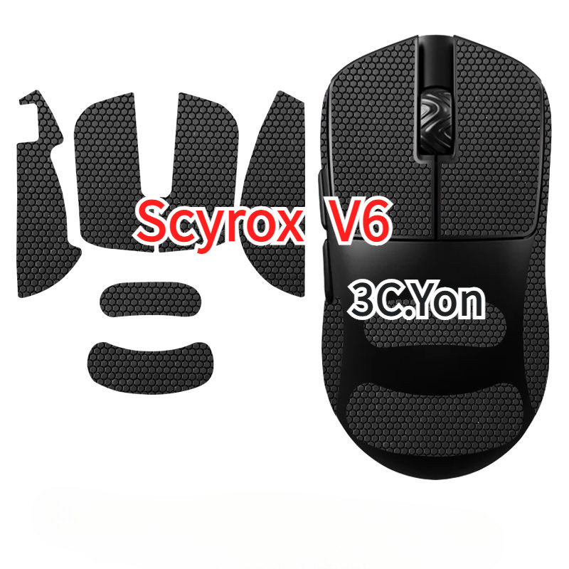 เมาส์ผิว Scyrox V6 เมาส์สําหรับเล่นเกมไร้สายที่ใช้งานได้ Anti-Slip Grips เทปกันเหงื่อด้านข้าง Ergonomic Elastics สติกเกอร์กลั่น 3M วัสดุแผ่นกันเหงื่อฟิล์มป้องกัน