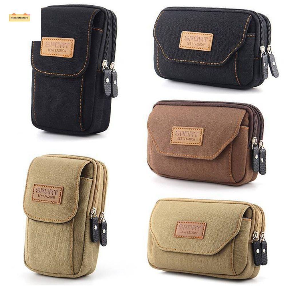 Fitnessfactory กระเป๋าสตางค์โทรศัพท์กรณีเอวกลางแจ้งแพ็ค Universal Camping ผ้าใบ EDC Molle กระเป๋าโทรศัพท์กระเป๋าเข็มขัด