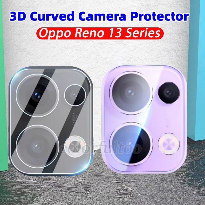 Oppo Reno 13F 5G กล้องป้องกันฟิล์มสําหรับ Oppo Reno 13 14 Pro 13Pro 13F Reno13F 14F Reno13 4G 5G 3D โค้ง HD คลุมทั้งหมดกล้องกระจกนิรภัยป้องกันหน้าจอกลับฟิล์มเลนส์