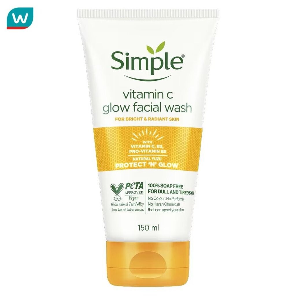 Simple ซิมเพิล เจล ล้างหน้า วิตตามิน ซี โกลว์ 150 มล.