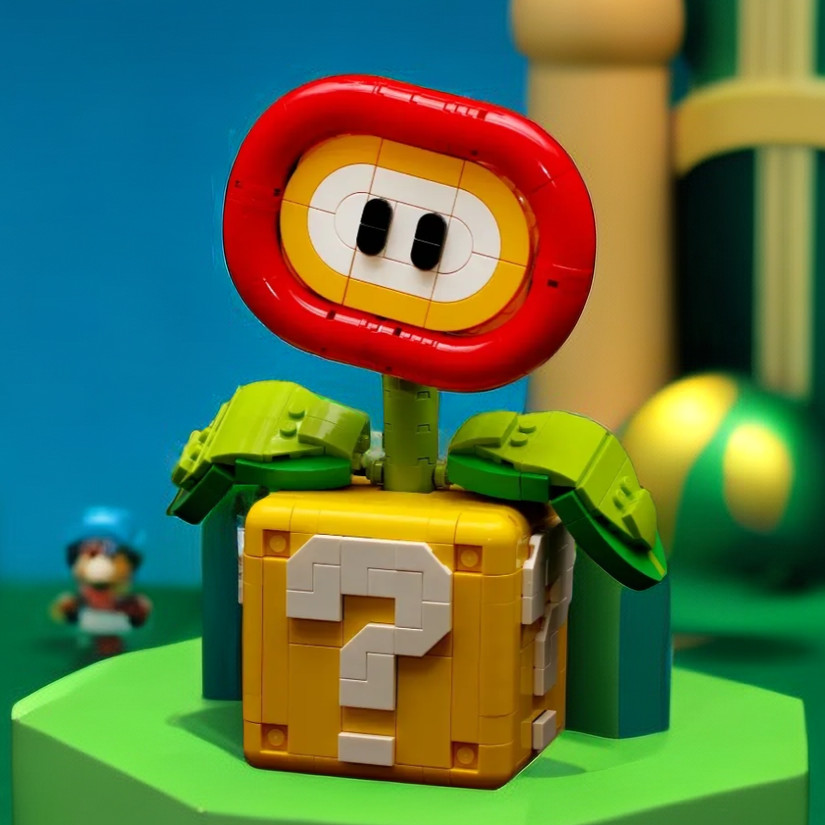 ✅เข้ากันได้กับเลโก้ซูเปอร์มาริโอคําถามเครื่องหมายกล่องปิรันย่าเปลวไฟดอกไม้ชายหญิงประกอบอาคารบล็อกของเล่นของขวัญ - รูปที่ 4