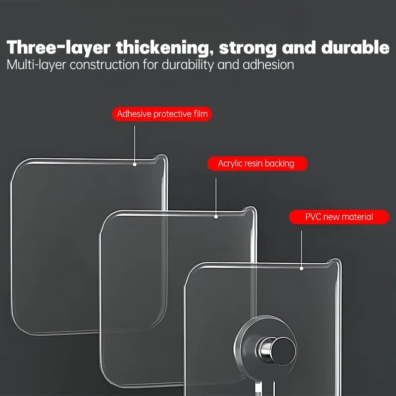 ตะขอมัลติฟังก์ชั่นที่ปราศจากเล็บ - ที่เก็บของติดผนังแบบมีกาวในตัวสําหรับโฮมออฟฟิศ, ห้องน้ํา, ห้องครัว - โซลูชั่นแขวนที่สร้างสรรค์สําหรับการจัดงา - รูปที่ 5