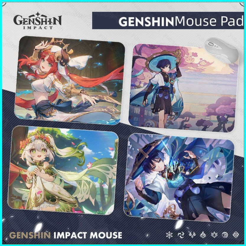 Genshin Impact อะนิเมะ Mousepad ลื่นการ์ตูน Wanderer Keqing Nahida แผ่นรองเมาส์กันน้ํา Anti-slip Off