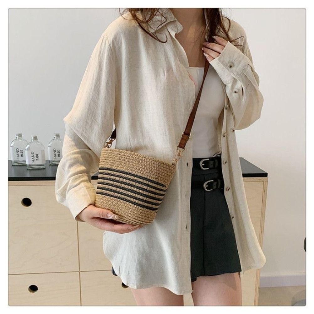 Uothhasome ผู้หญิง Totes กระเป๋า,ทอฟางกระเป๋าสะพาย, Casual Zipper ความจุขนาดใหญ่ Handmade Vacation Beach Bag Girl