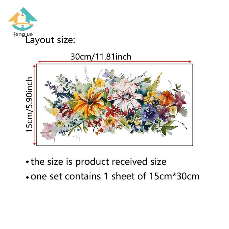 เฟิงจือ สติกเกอร์ห้องน้ําสติกเกอร์ดอกไม้ห้องน้ําภาพวาดติดด้วยตนเองสติกเกอร์กันน้ําฝาชักโครกผนังห้องน้ําดอกไม้สติกเกอร์ ไทย - รูปที่ 3