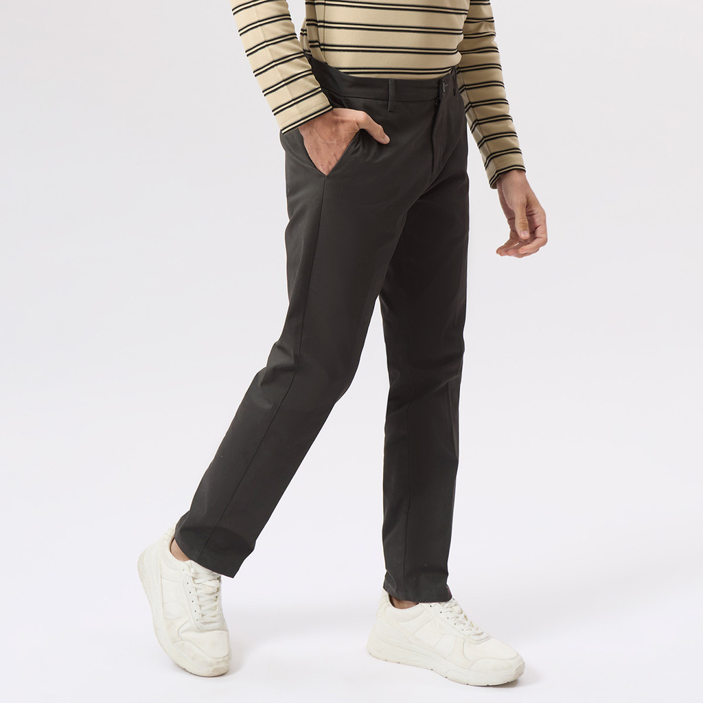 LTD กางเกง ผ้าชิโน่ ทรงสลิม ผู้ชาย สีเทาเข้ม | Slim Fit Chino Pants | 03574 - รูปที่ 2
