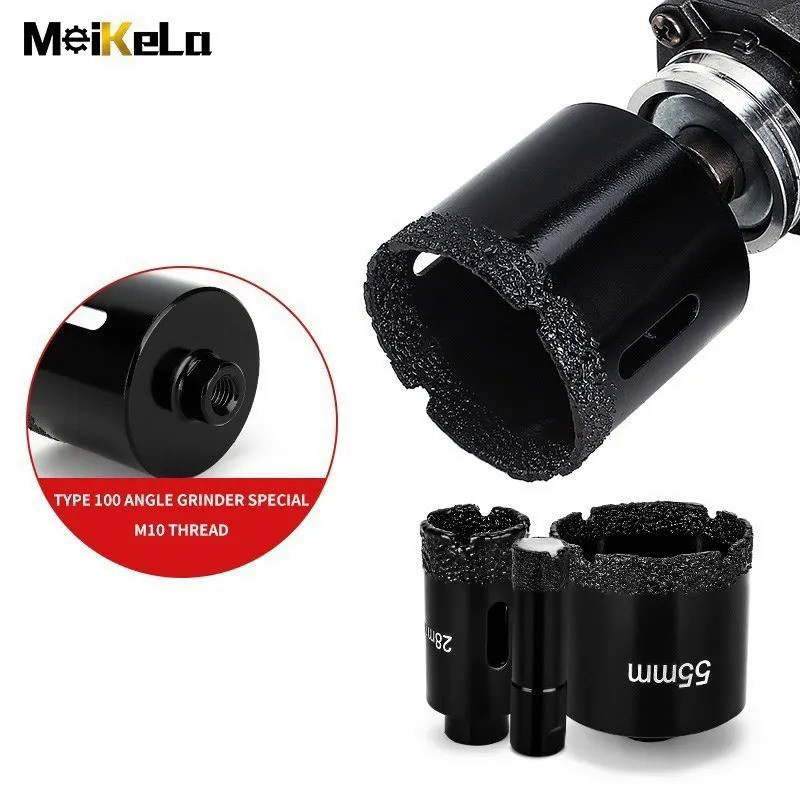 Meikela 6-65mm Diamond Brazed Core Dry Drill Bit For Porcelain Tiles Marble Glass Granite Hole Saw C