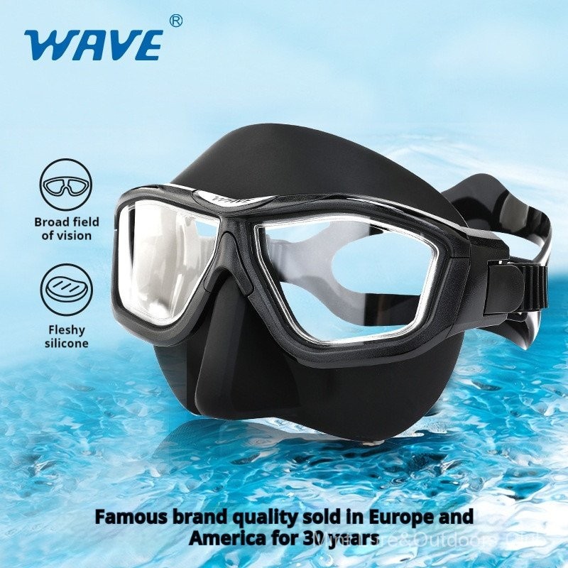 WAVE M1417 Freediving Mask หน้ากากดำน้ำแบบฟรีไดฟ์ การออกแบบปริมาตรต่ำ พร้อมเคลือบป้องกันฝ้าแบบมืออาชีพ