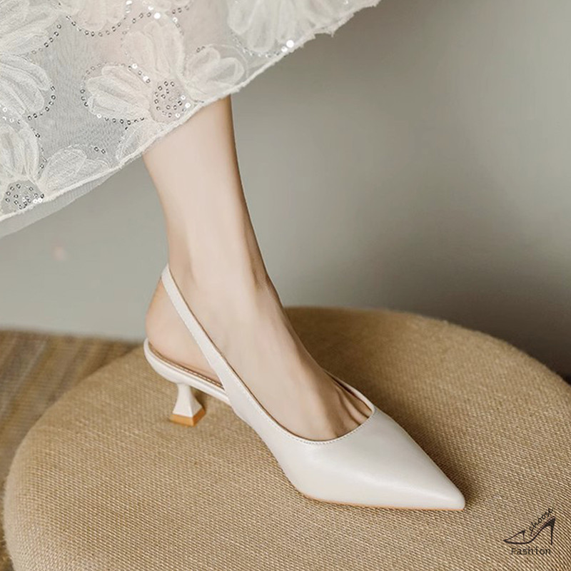 [CF] รองเท้าส้นสูง รองเท้าส้นเข็ม ปลายแหลม งานสวย ใส่สบาย เหมาะสำหรับใส่เที่ยวและทำงาน รองเท้าสีขาวผู้หญิง