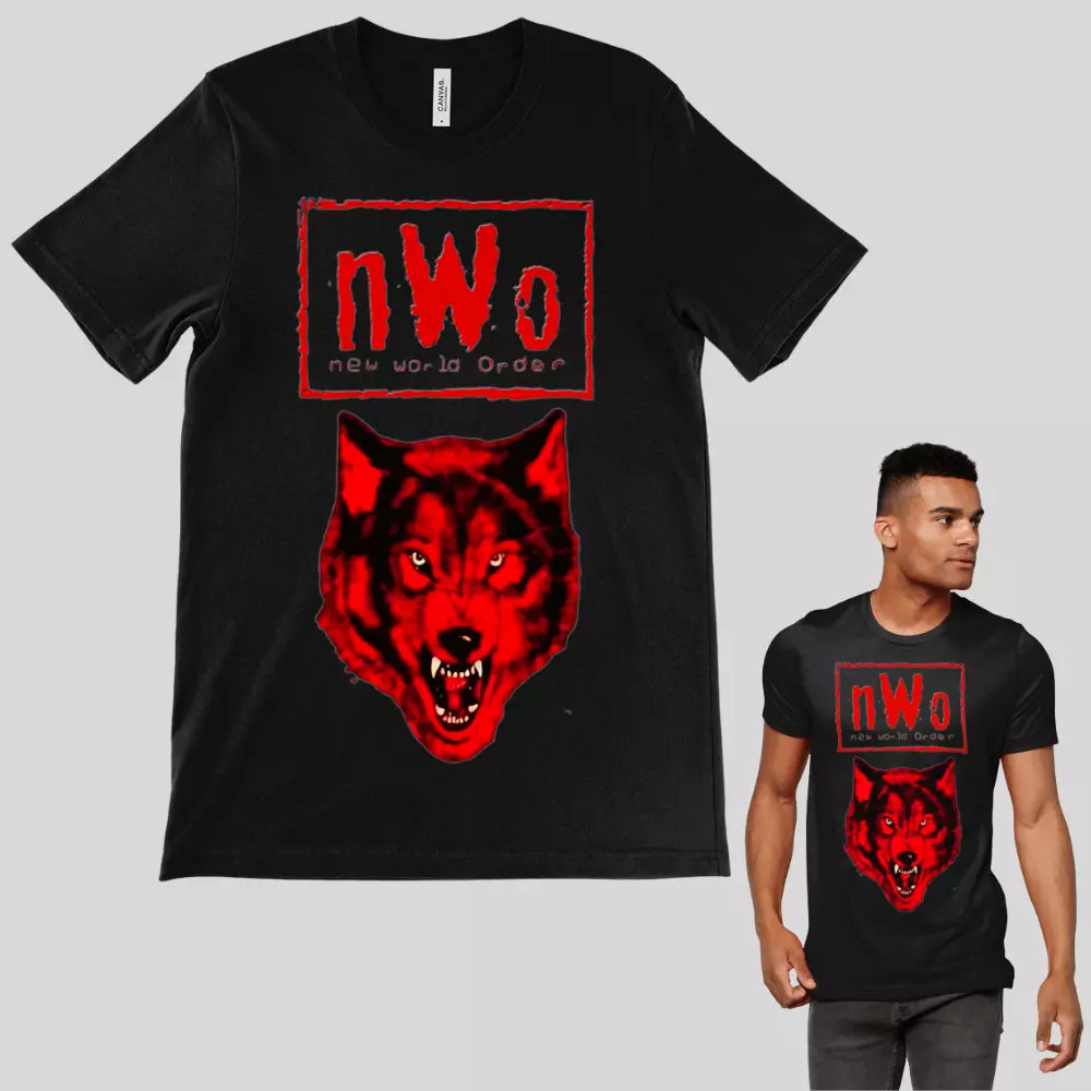 COD NWO Wolfpac T Shirt WWCW WWE Wolf Print Black Red Design Men Womens S-4XL Design Short Sleeve Su