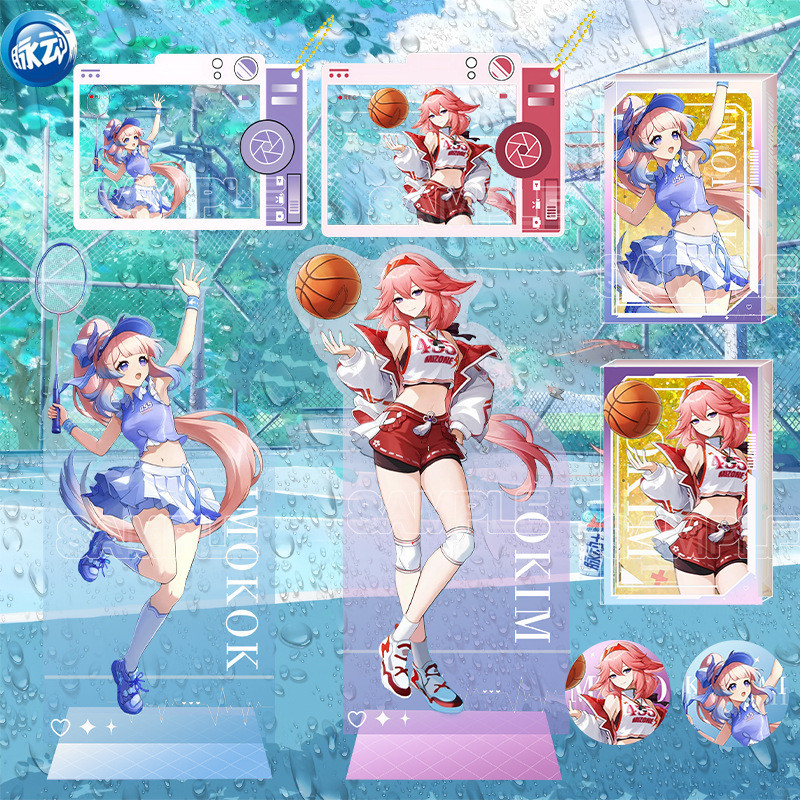 Mizone หยวน Shen อะนิเมะ KeyChain Yae Miko Sangonomiya Kokomi ผู้ชายพวงกุญแจสําหรับผู้หญิงแฟชั่นรูปอ