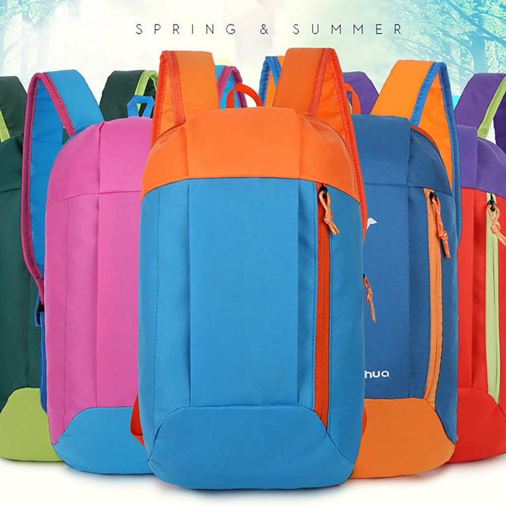 ผู้ชายผู้หญิงกลางแจ้งกระเป๋าเป้สะพายหลังซิปปิดไนลอนที่มีสีสันไหล่กระเป๋าสําหรับทุกวันฟิตเนสการฝึกอบรมวันหยุด - รูปที่ 2