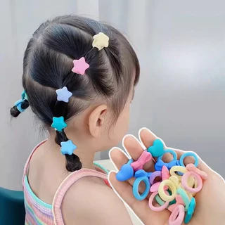 10ชิ้น/เซ็ตเด็กสาวน่ารักการ์ตูนไนล่อน ส กรุบกรอบ ผู้ถือผมหางม้าผมวงยางรัดอุปกรณ์ผม