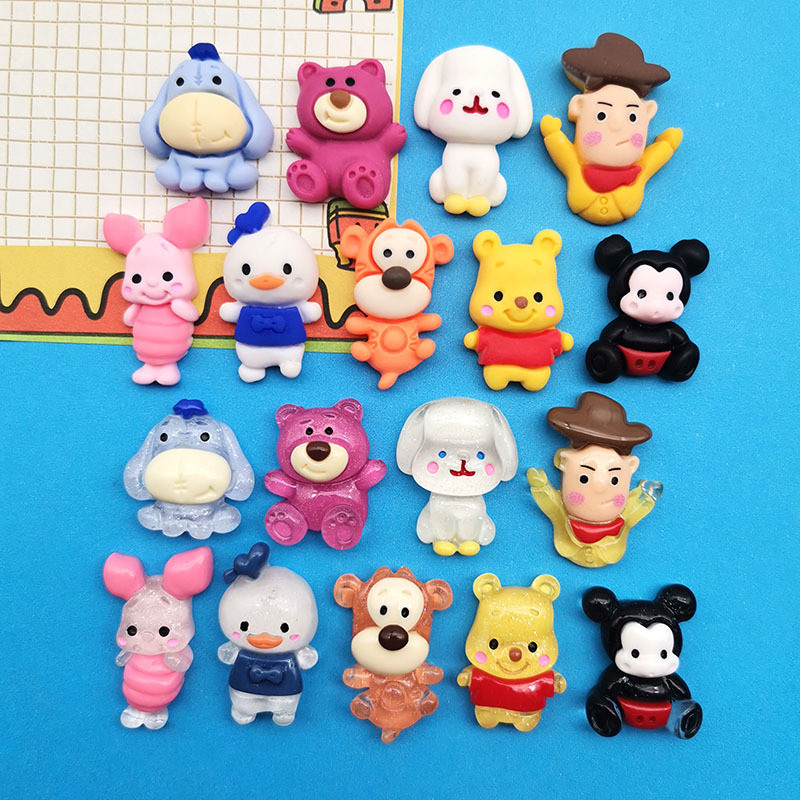 10 ชิ้น อุปกรณ์ DIY เรซิน ลายการ์ตูน เสือ ลูกสุนัข หมีสตรอเบอร์รี่ กาวครีม เคสโทรศัพท์ กิ๊บติดผม แก้วน้ำ แม่เหล็กติดตู้เย็น