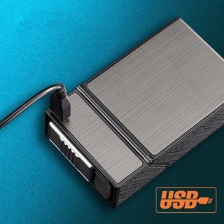 🔥พร้อมส่ง🔥กล่องบุหรี่พร้อมไฟแช็ก 2-in-1 ชาร์จด้วยสาย USB บรรจุ 20 ชิ้น