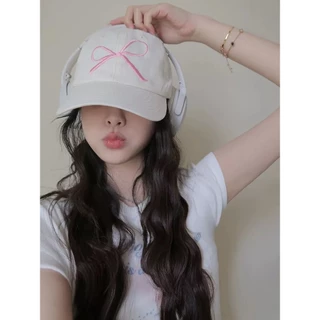 COZII หมวกแก็ป หมวกเบสบอล ปักลายสก๊อต ประดับโบว์น่ารัก มี 6สี (ปักโบว์) หมวกเบสบอล แฟชั่นเกาหลี cotton cap หมวกเดินป่า