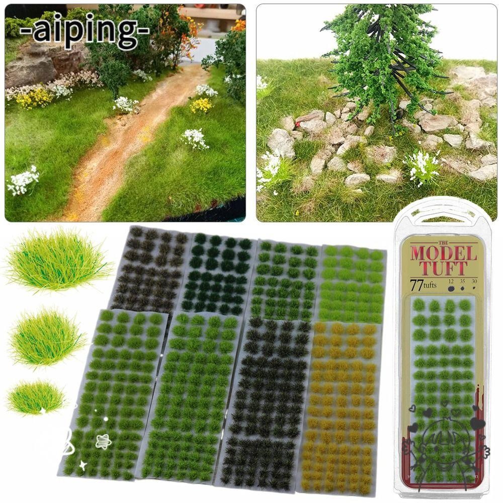AIPING 77PCS Grass Tufts Mixed Size Miniature Plant Scene Model จําลอง Wargame Scenery