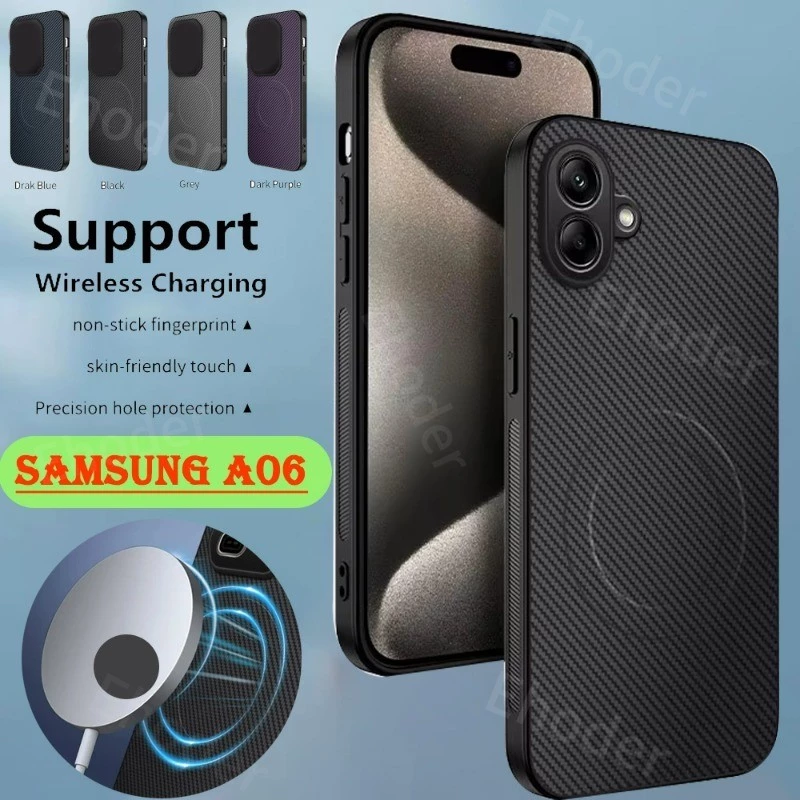 SAMSUNG สําหรับSamsung Galaxy A06 A27 A37 A57 A07 A17 ใหม่แฟชั่นแม่เหล็กกันกระแทกเคสโทรศัพท์สําหรับS26Ultra S26Plus A26 A56 A16 A55 SamsungA06 SamsungA07 หรูหราคาร์บอนไฟเบอร์ฝาครอบ