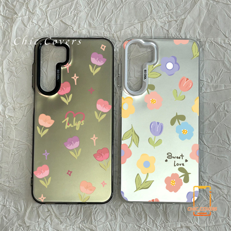 สำหรับ Samsung A54 A55 A23 A05s A02s A15 A25 A12 A03 A02s A05 A06 A14 M12 A30s ดอกทิวลิปที่สวยงามโทรศัพท์ซัมซุง A04s A50