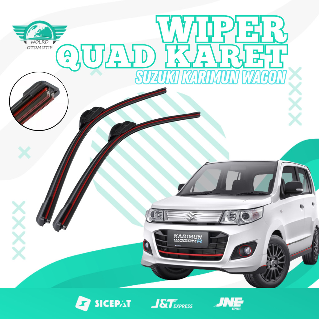 ที่ปัดน้ําฝนรถยนต์ Quad Blade Suzuki Karimun Wagon R Frameless 1 ชุดซ้ายขวา W601
