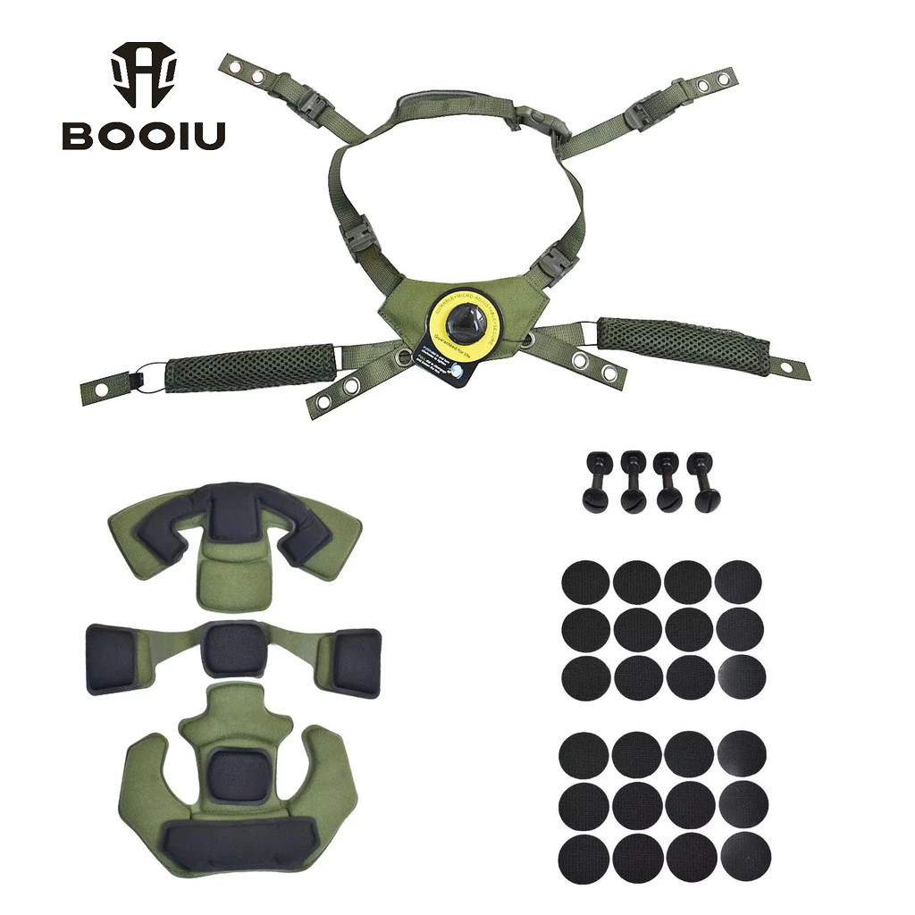 Booiu หมวกกันน็อคยุทธวิธีระบบแขวน Wendy Suspension Lanyard สายรัดคางสําหรับ Wendy FAST MICH หมวกกันน็อค