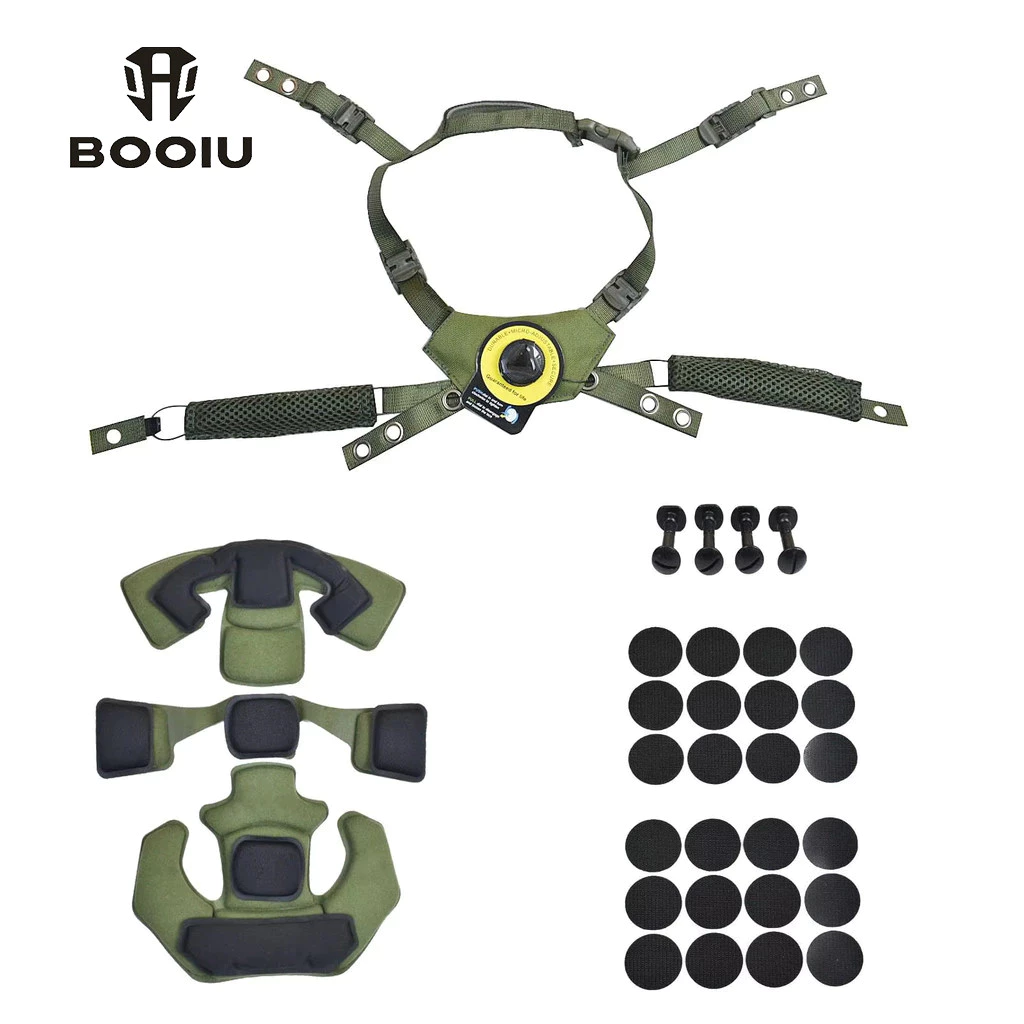 Booiu หมวกกันน็อคยุทธวิธีระบบแขวน Wendy Suspension Lanyard สายรัดคางสําหรับ Wendy FAST MICH หมวกกันน็อค
