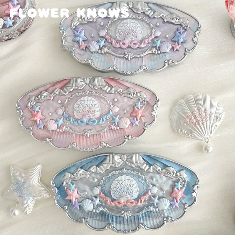FLOWER KNOWS อายแชโดว์ เชลล์ เพิร์ล ซีรีส์ พาเลทอายแชโดว์ 6 สี แมตต์ ผงมุก ละเอียด
