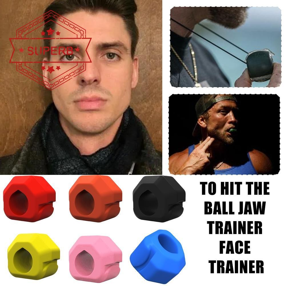 แบบพกพา Jaw Exerciser Jawline Trainer การออกกําลังกาย Ball ซิลิโคน Ball Jawline Chew Exerciser T7F3