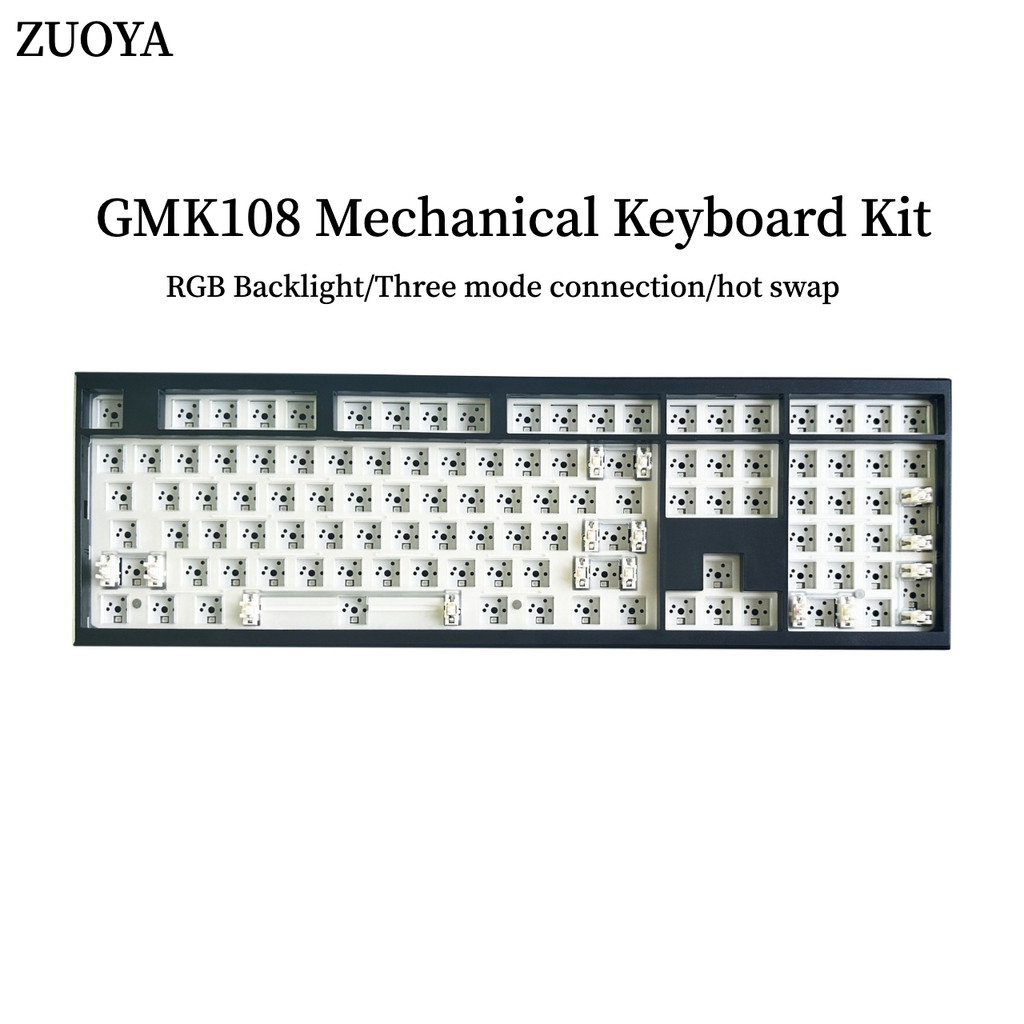 ZUOYA GMK108 ชุดคีย์บอร์ดเชิงกลเกม DIY ที่กําหนดเองสามโหมดรองรับ Hot Swap และรองรับ VIA/QMK