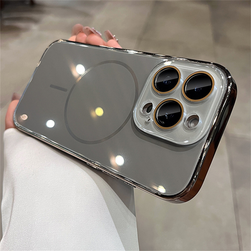 Magnetic 6D กระจกนิรภัย Hard Case สําหรับ IPhone 12 13 14 15 16 Pro Max ป้องกันกล้อง Premium ปลอกกันกระแทก