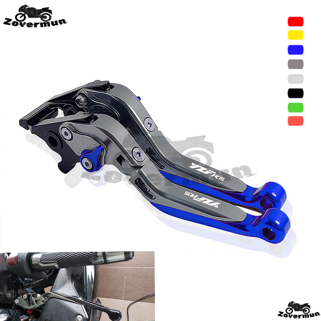 สำหรับ YAMAHA YZF R15 V4 2023 มอเตอร์ไซค์ CNC อลูมิเนียมปรับแต่ง 6 ระดับ ปรับได้ คันเบรกพับได้ คันคล