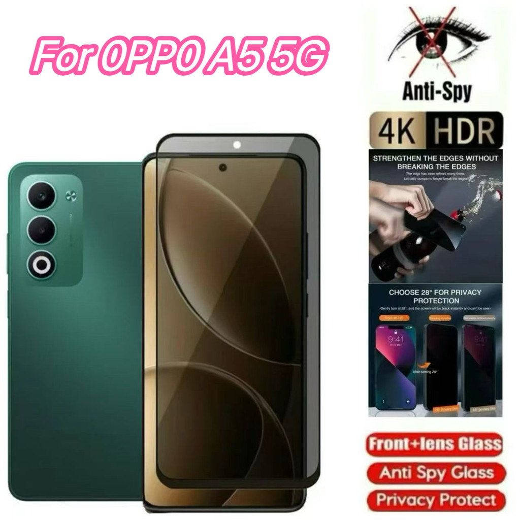 ฟิล์มกระจกนิรภัยกันเสือก กันแอบมอง สำหรับ OPPO A5 5G A5X A5Pro 5G A3Pro A3 A3X  ฟิล์มกระจกกันรอย กัน