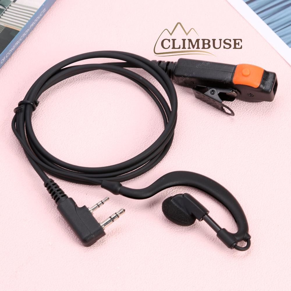 2 Pin Walkie Talkie ชุดหูฟังหูฟัง K-Plug PU วิทยุแบบมีสายชุดหูฟัง G ประเภทพร้อมไมโครโฟนสําหรับ Kenwood Baofeng 888S TYT [climbuse.th]