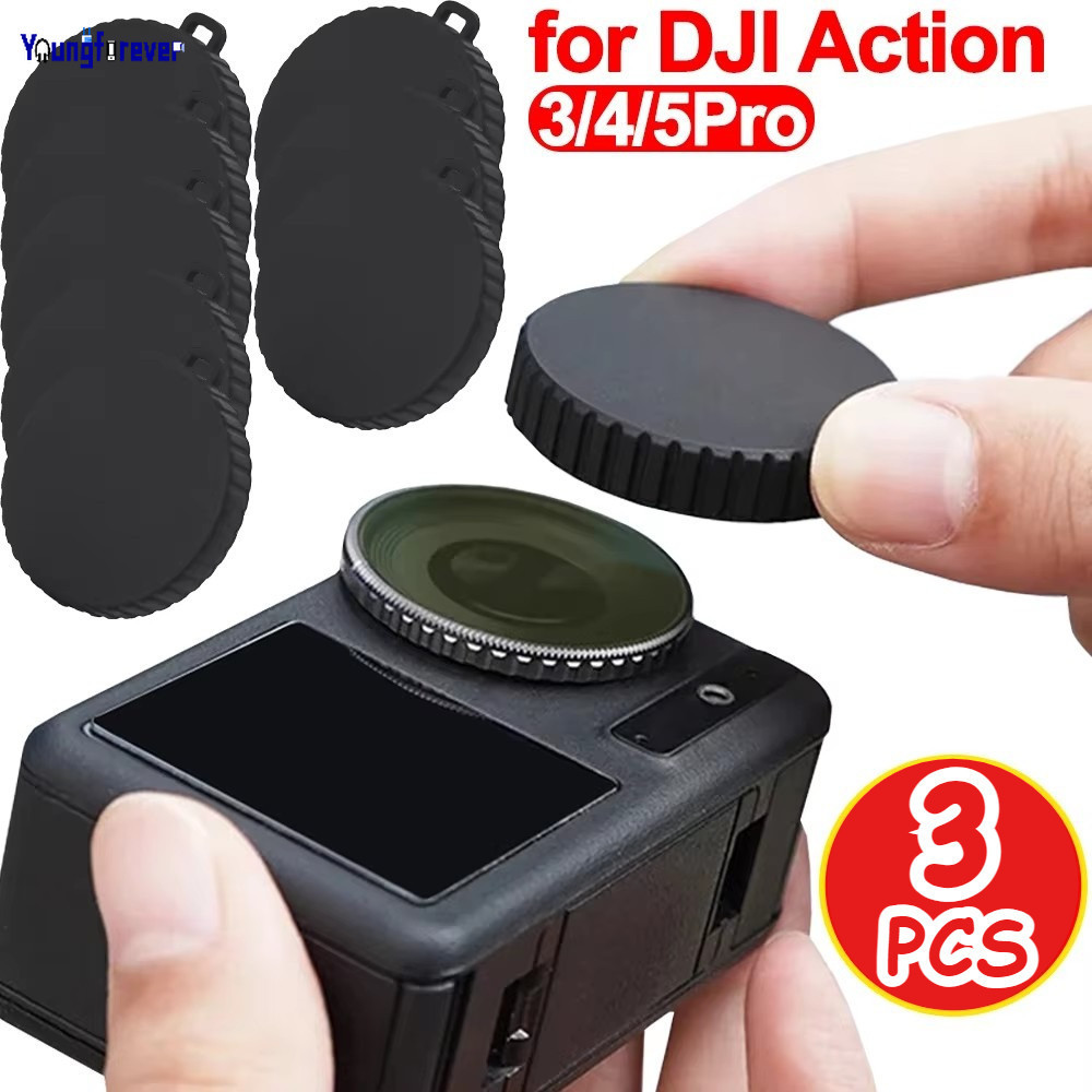 ฝาครอบป้องกันเลนส์กล้องสําหรับ DJI Osmo Action 3/4/5 Pro ฝาครอบกล้องป้องกันฝุ่นซิลิโคนกันลื่น